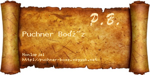 Puchner Boáz névjegykártya